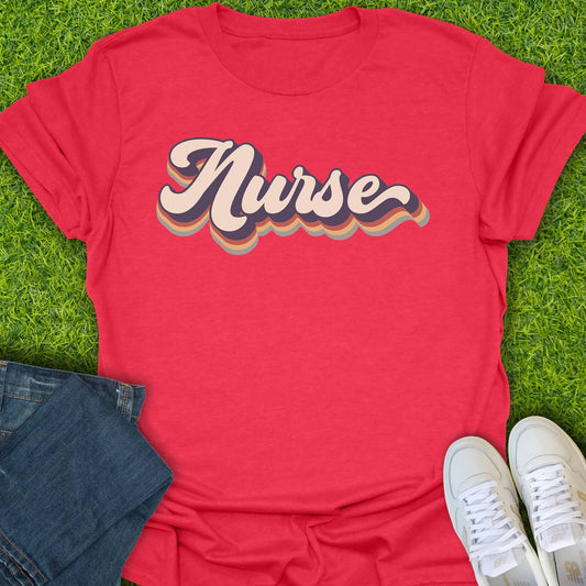 T-Shirt Heather Red / S Retro Nurse Wave Tee