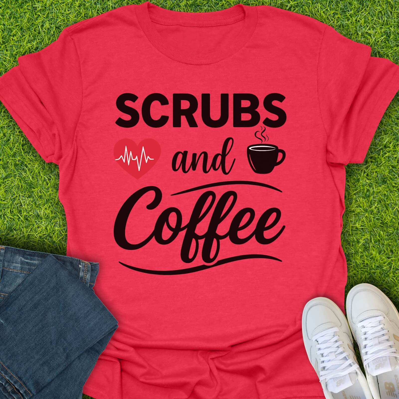 T-Shirt Heather Red / S Scrubs & Coffee Tee