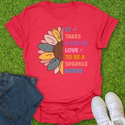 T-Shirt Heather Red / S Sparkle Nurse Tee