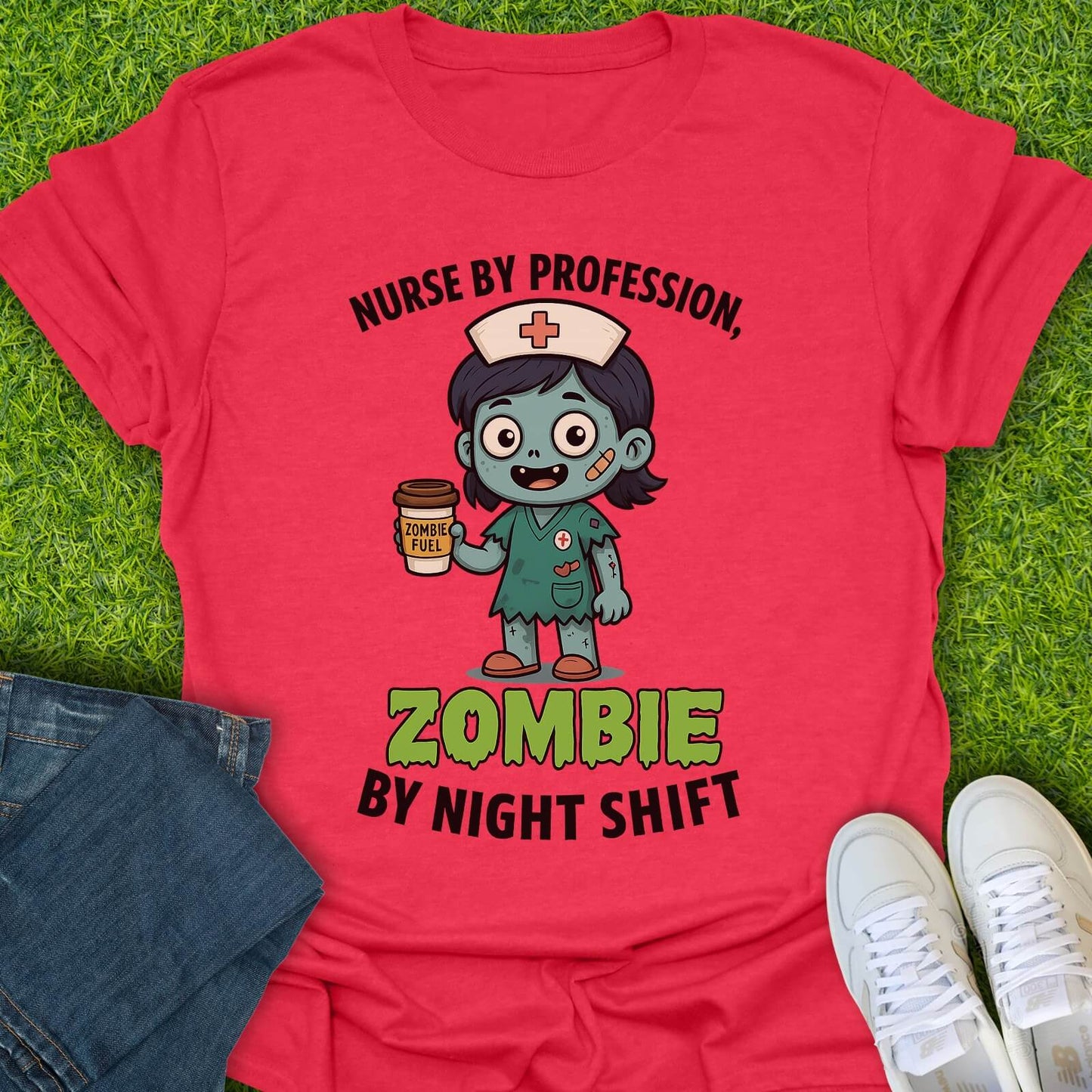 T-Shirt Heather Red / S Zombie By Night Shift Tee