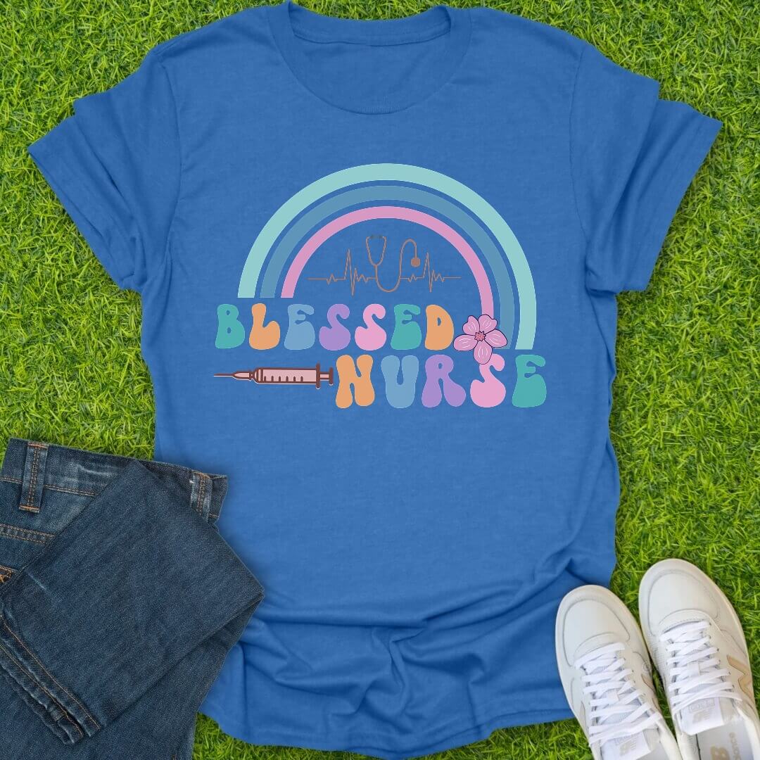 T-Shirt Heather Royal / S Blessed Nurse Energy Tee