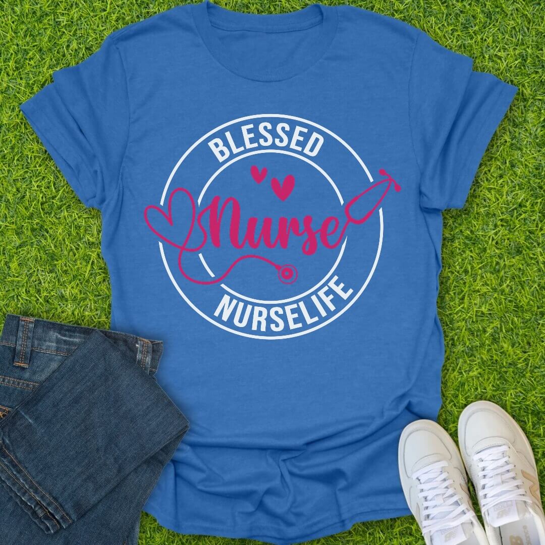 T-Shirt Heather Royal / S Blessed Nurse Life Tee