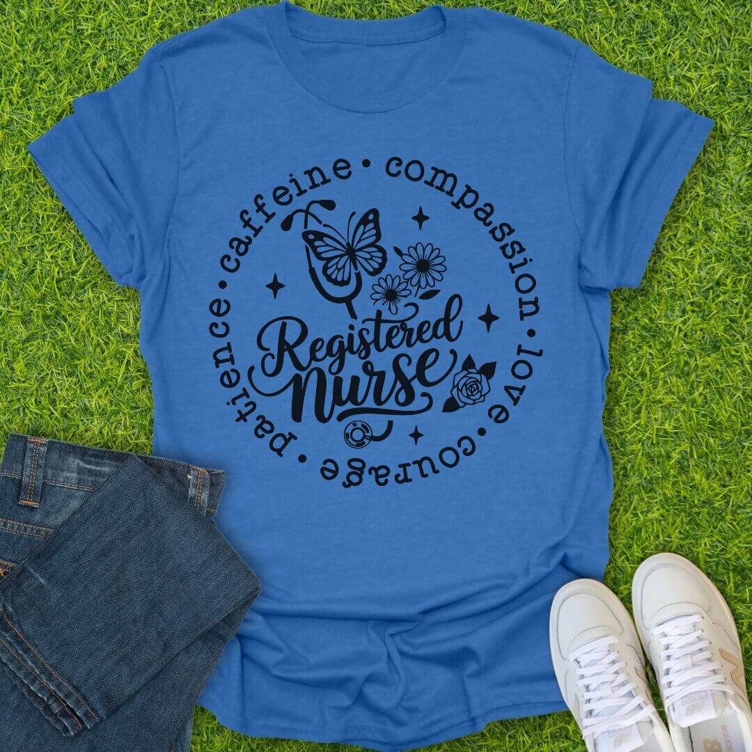 T-Shirt Heather Royal / S Caffeine & Compassion Tee