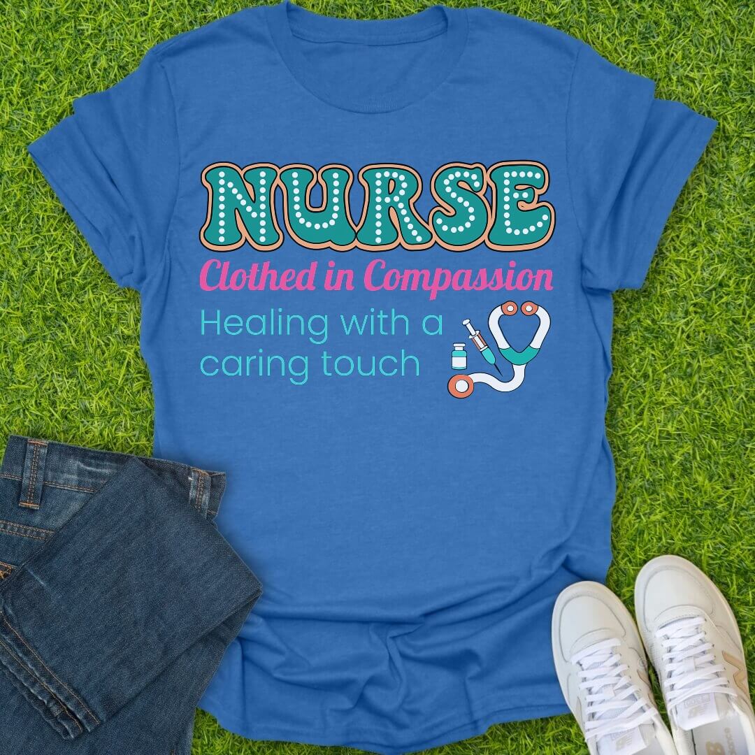 T-Shirt Heather Royal / S Clothed In Compassion Tee