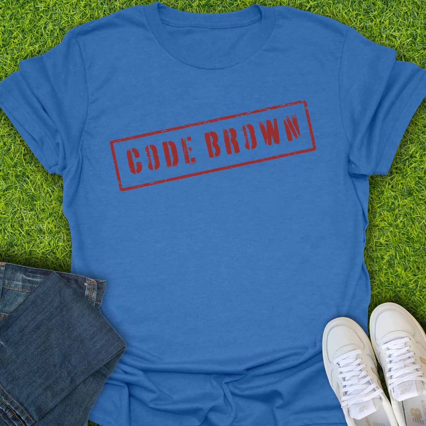 T-Shirt Heather Royal / S Code Brown Tee