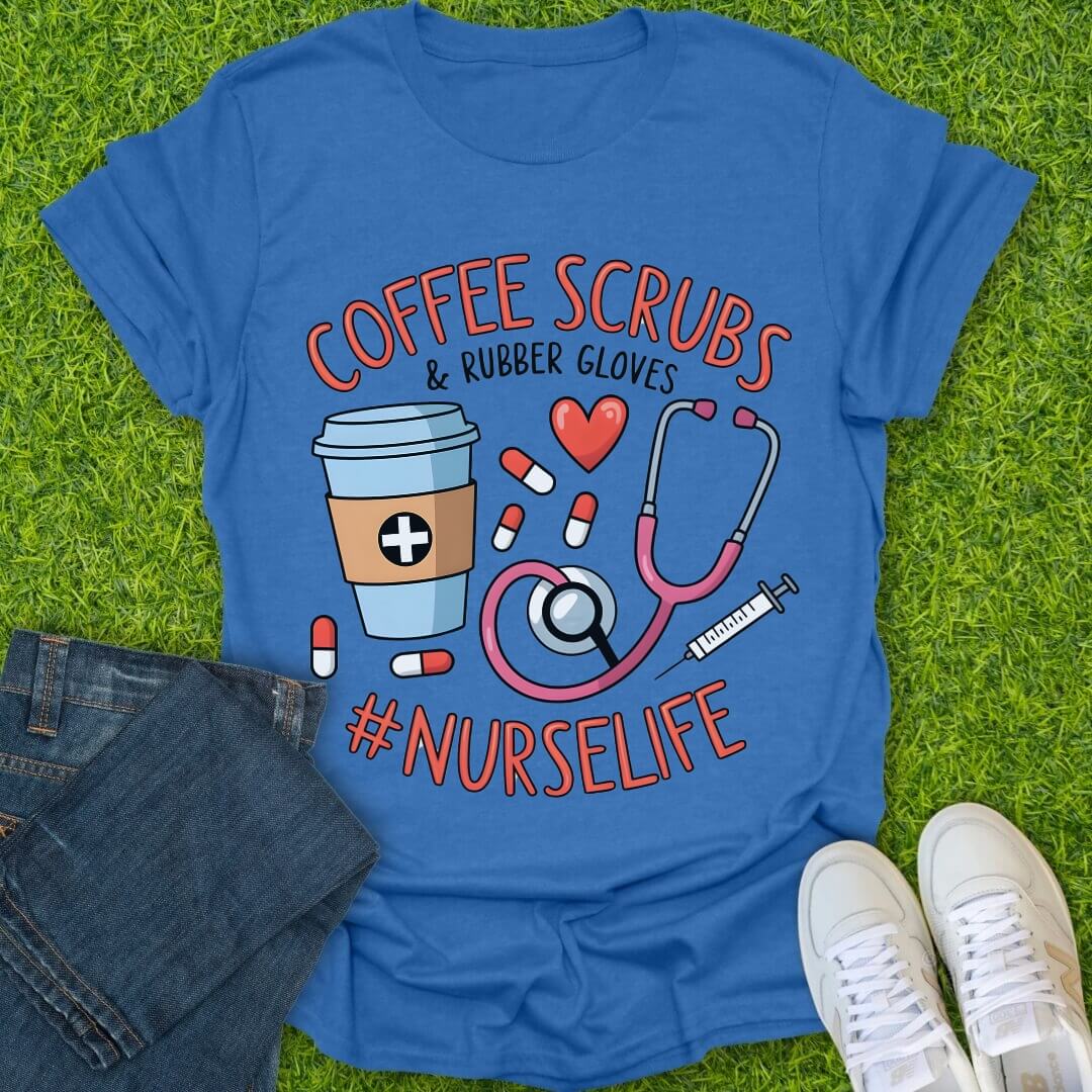 T-Shirt Heather Royal / S Coffee Scrubs Tee