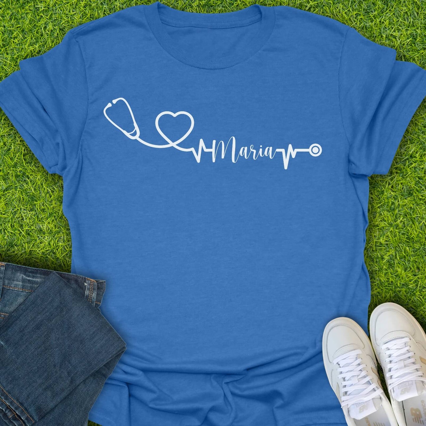 T-Shirt Heather Royal / S Custom Stethoscope Tee