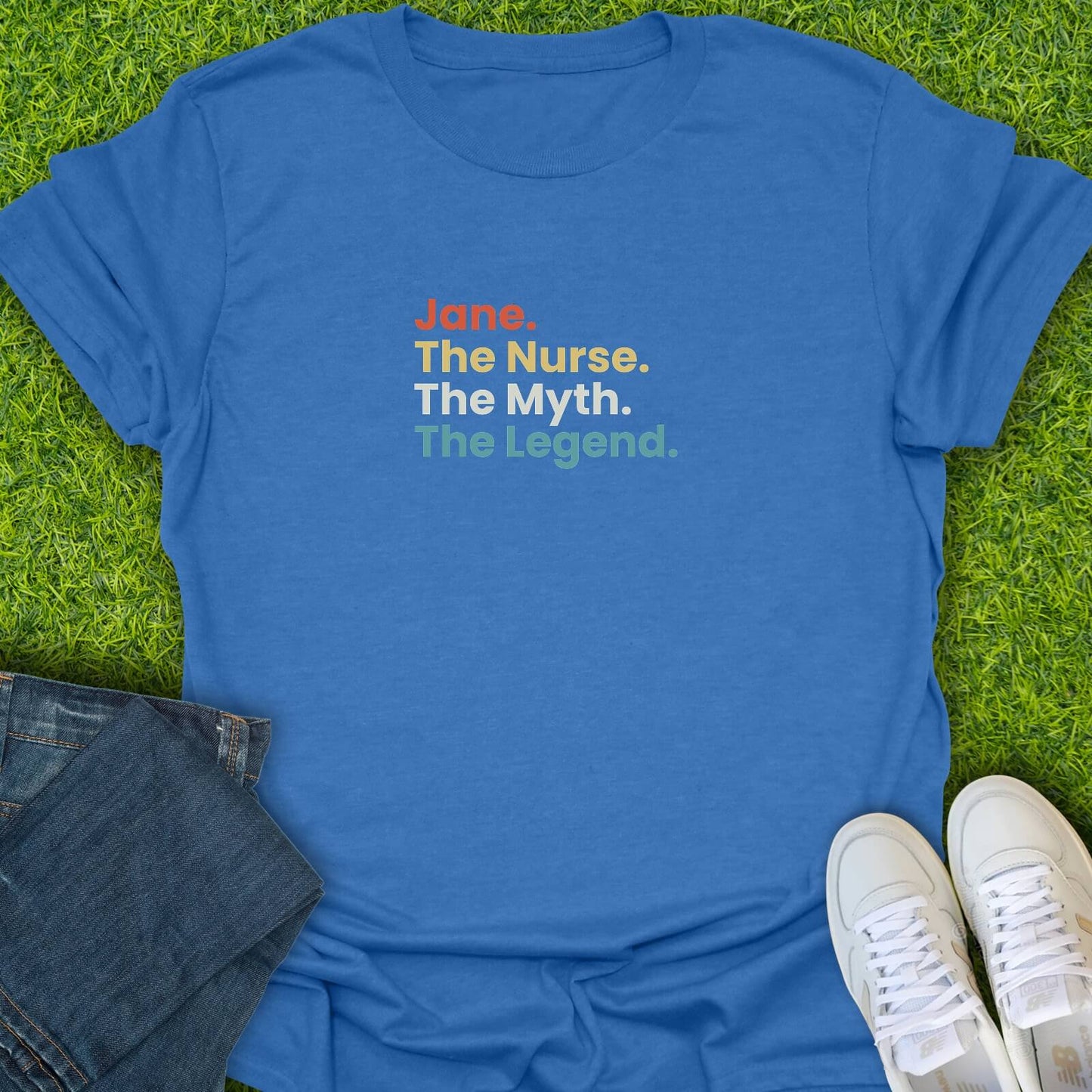 T-Shirt Heather Royal / S Custom The Nurse The Myth The Legend Tee
