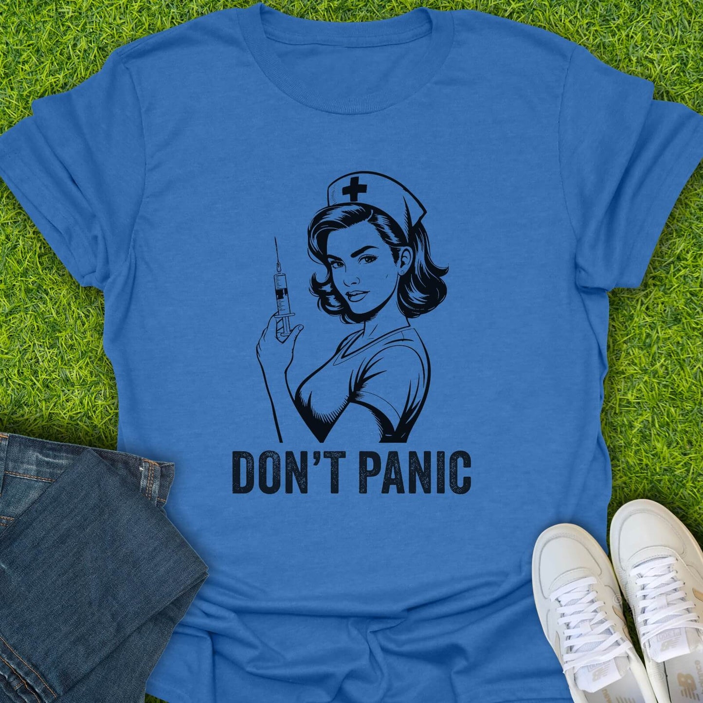 T-Shirt Heather Royal / S Don't Panic Tee
