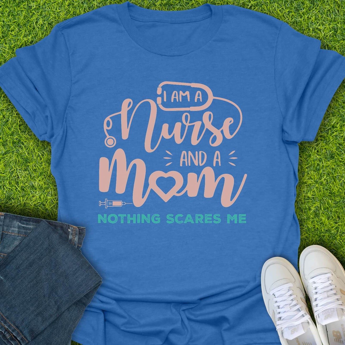 T-Shirt Heather Royal / S Fearless Nurse Mom Tee