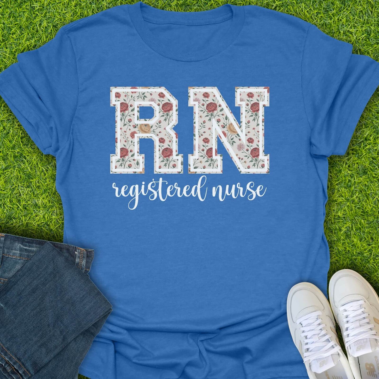 T-Shirt Heather Royal / S Floral RN Tee