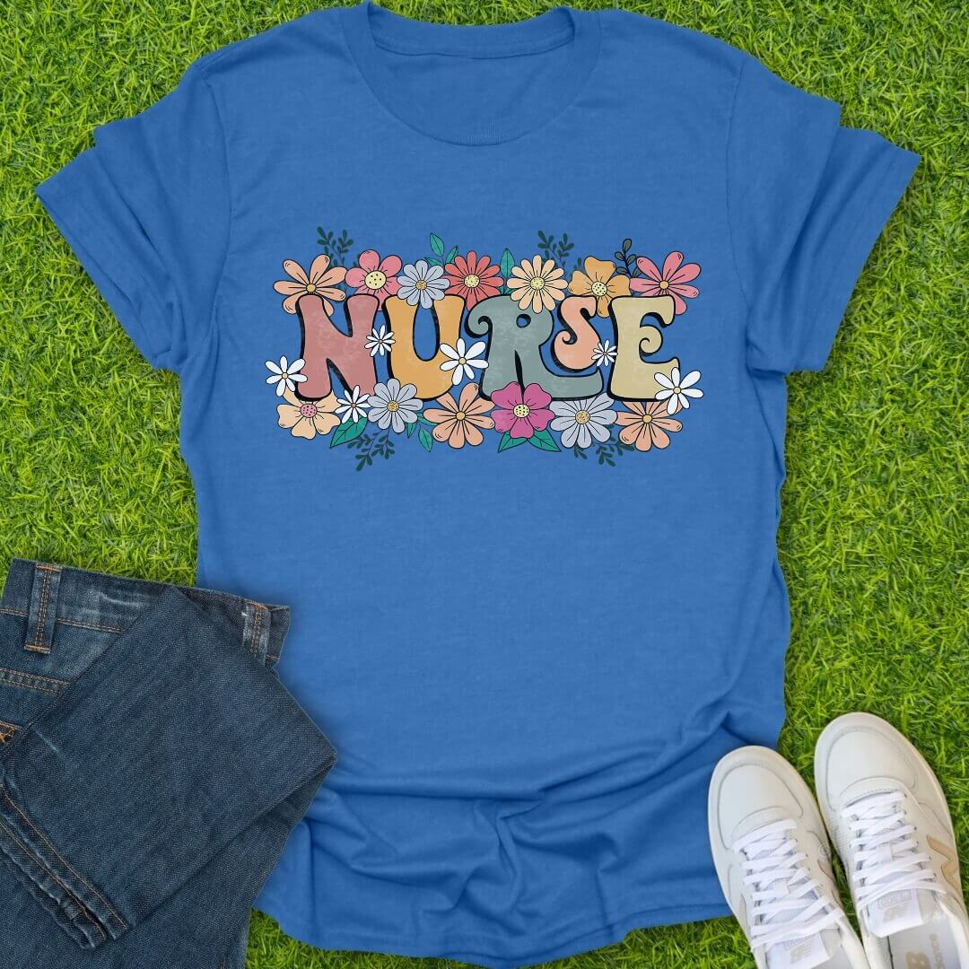 T-Shirt Heather Royal / S Floral Spirit Nurse Tee