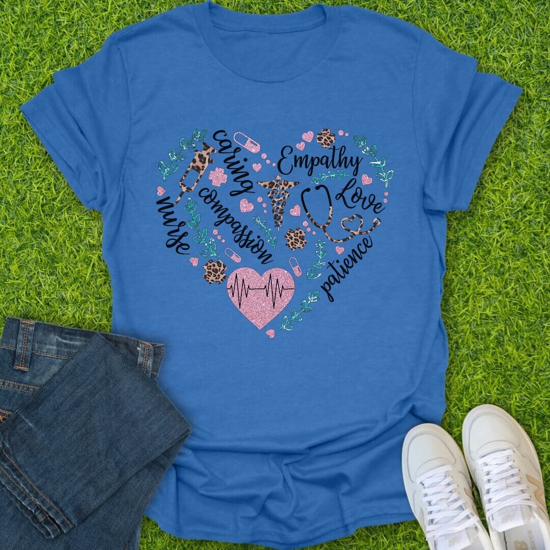 T-Shirt Heather Royal / S Heart of a Nurse Tee