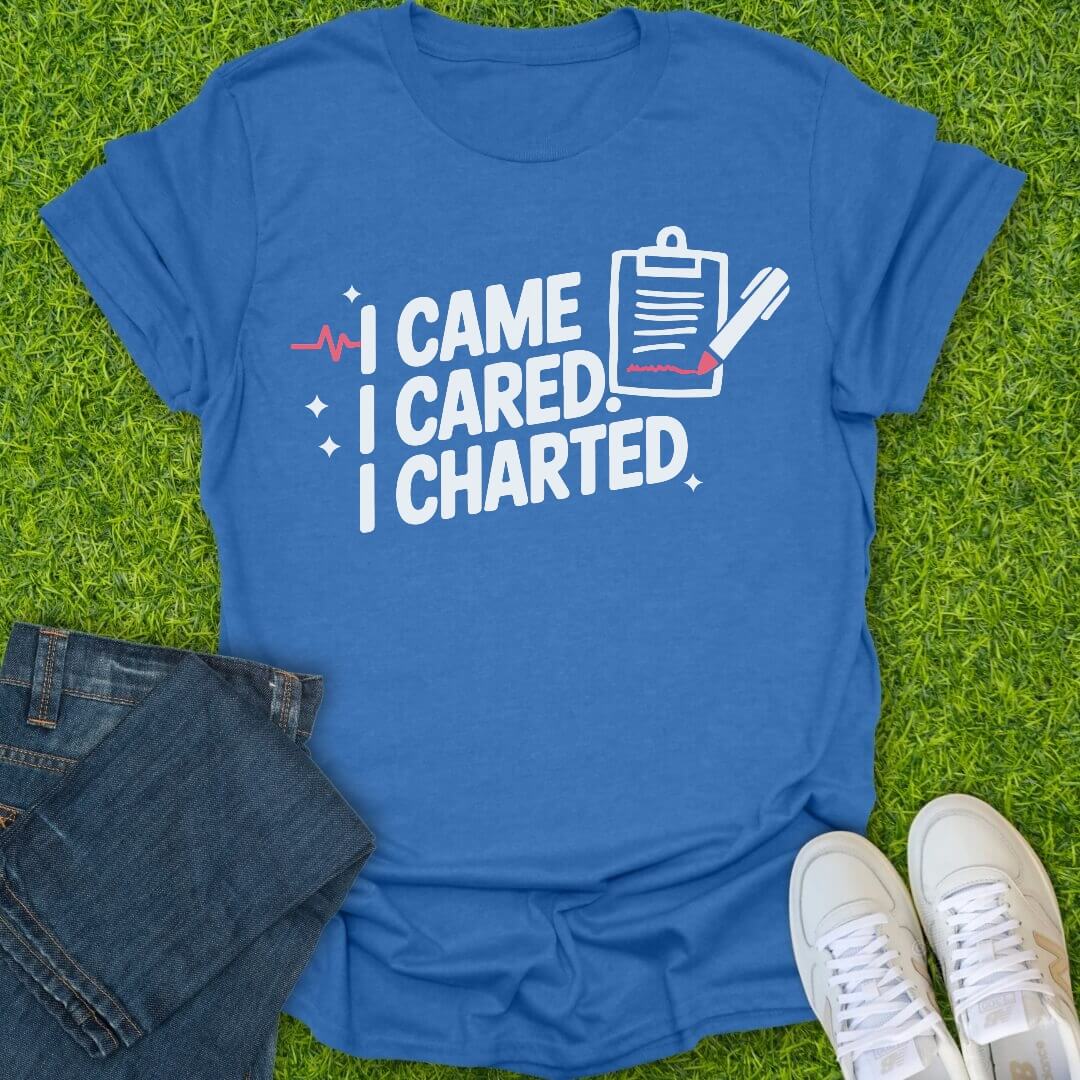 T-Shirt Heather Royal / S I Came. I Cared. I Charted Tee