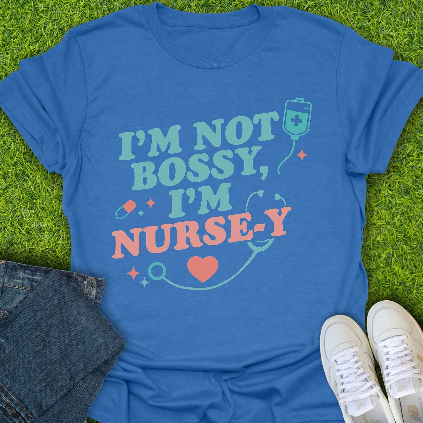 T-Shirt Heather Royal / S I'm Not Bossy I'm Nurse-y Tee