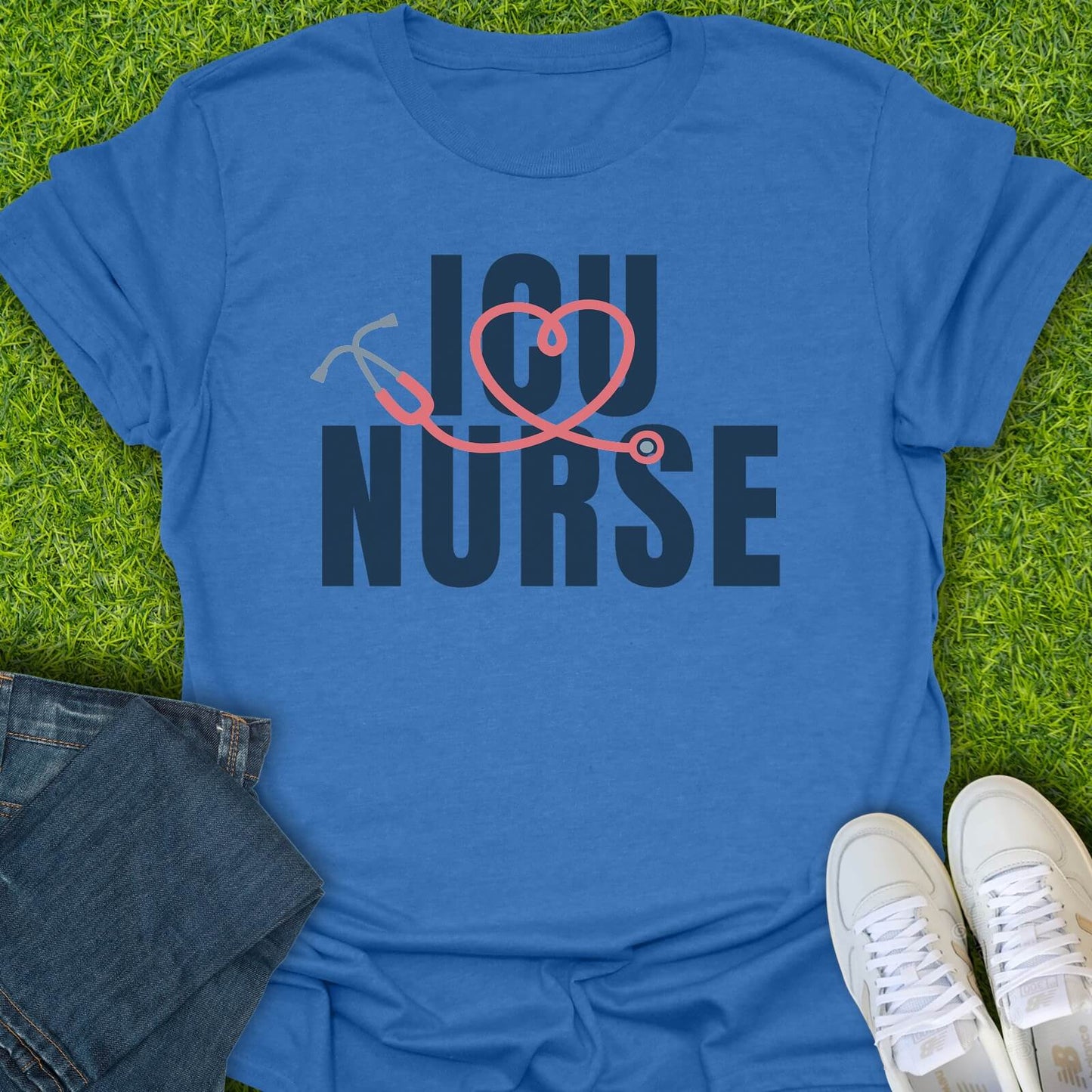 T-Shirt Heather Royal / S ICU Nurse Tee