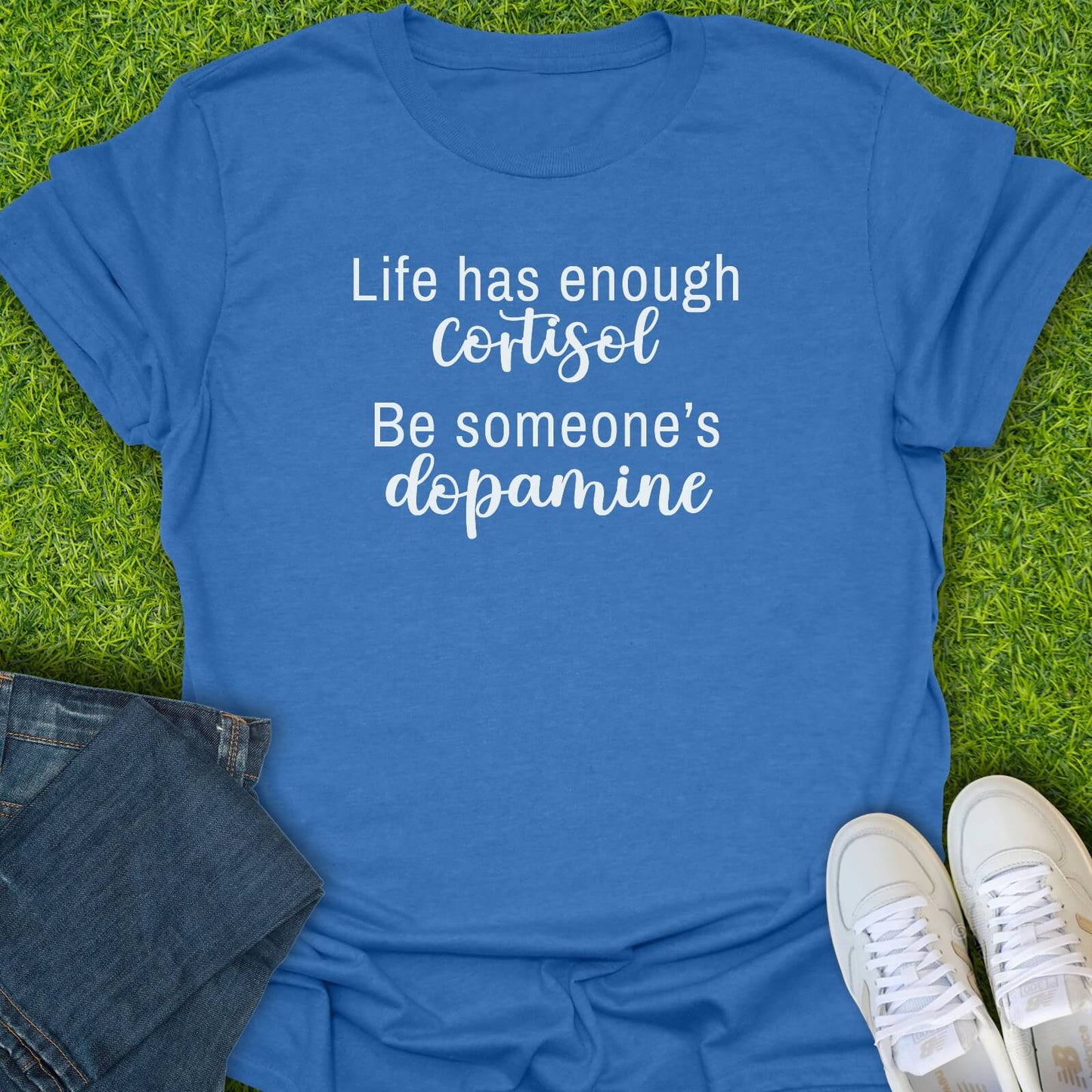 T-Shirt Heather Royal / S Life Has Enough Cortisol Tee