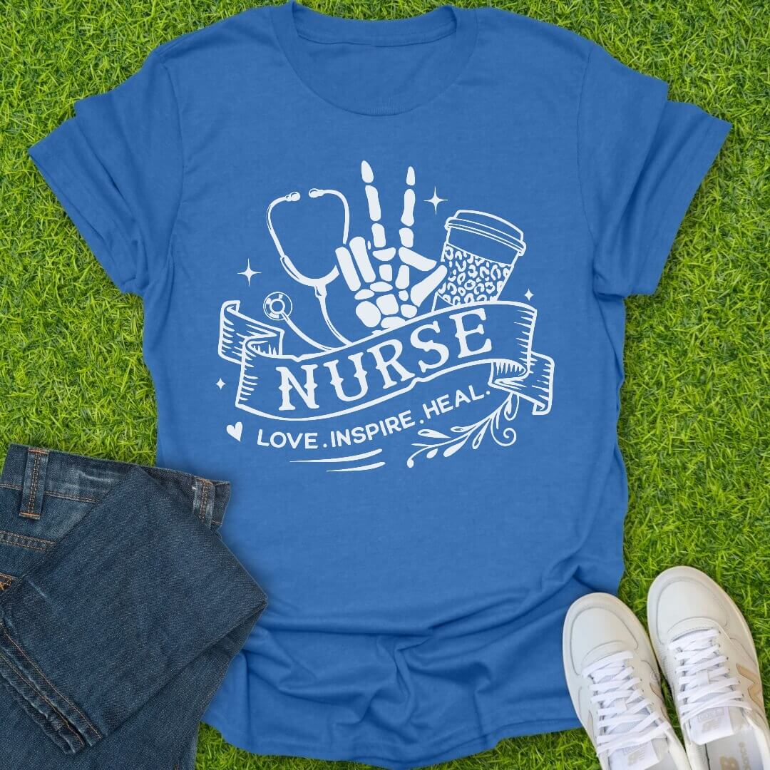 T-Shirt Heather Royal / S Love Inspire Heal Tee