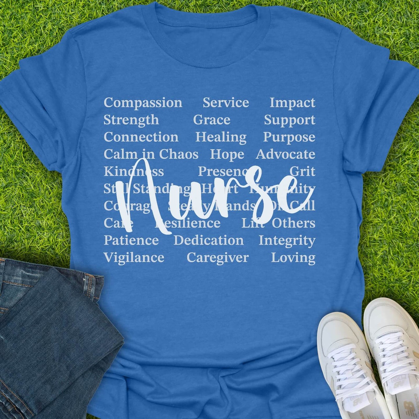 T-Shirt Heather Royal / S Nurse Words Tee