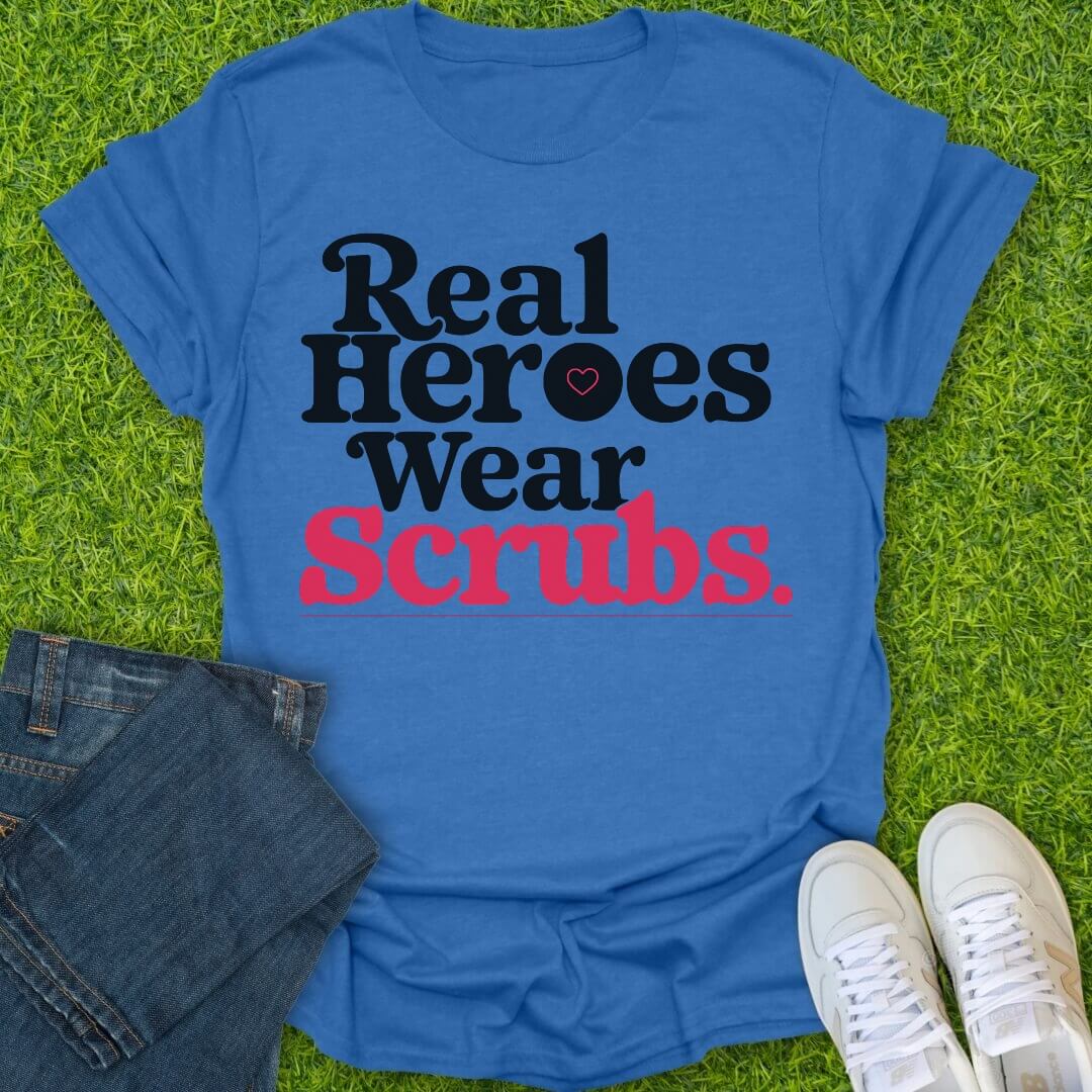 T-Shirt Heather Royal / S Real Heroes Wear Scrubs Tee