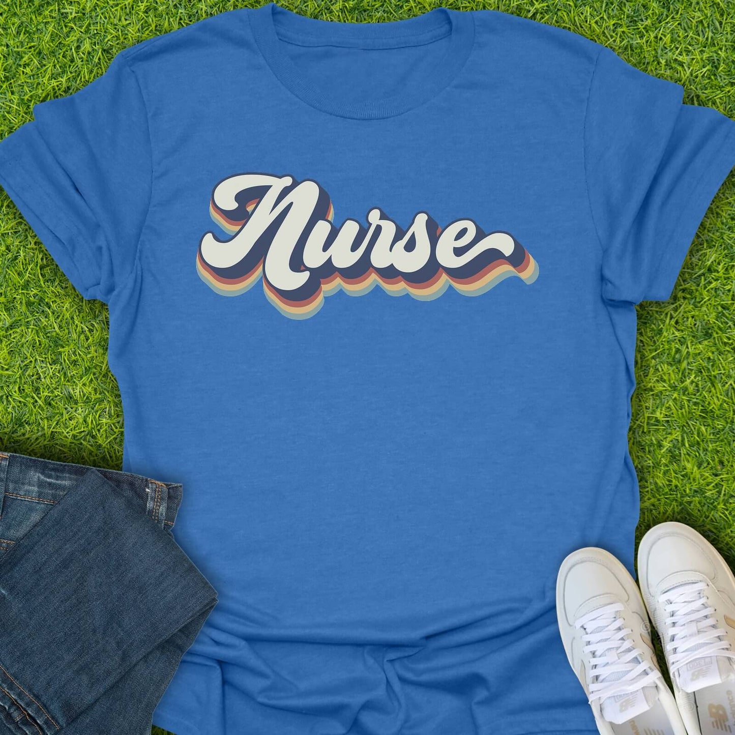 T-Shirt Heather Royal / S Retro Nurse Wave Tee