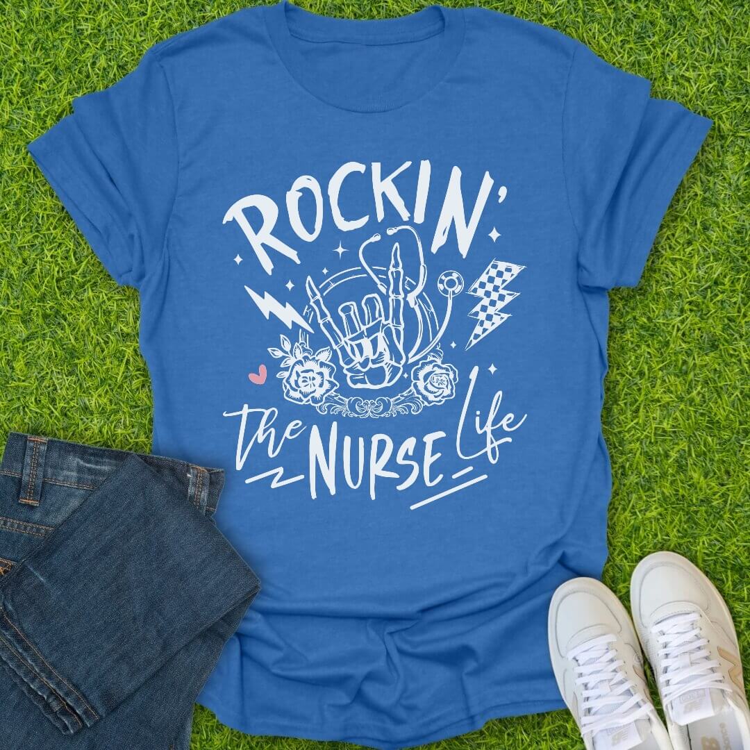 T-Shirt Heather Royal / S Rockin The Nurse Life Tee