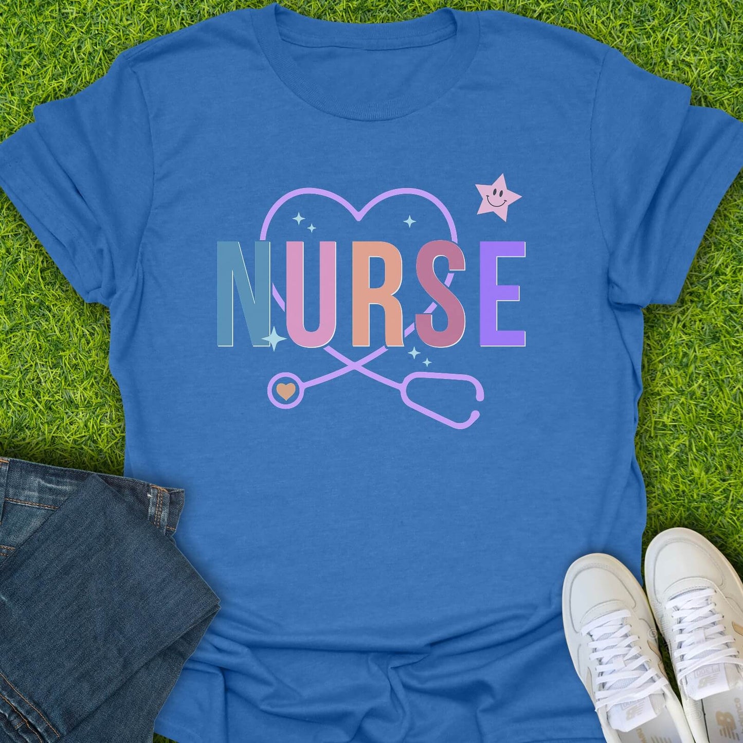 T-Shirt Heather Royal / S Starry Nurse Tee