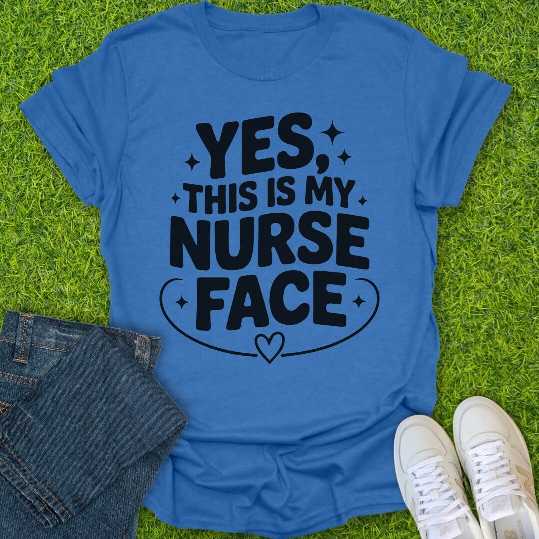 T-Shirt Heather Royal / S This Is My Nurse Face Tee