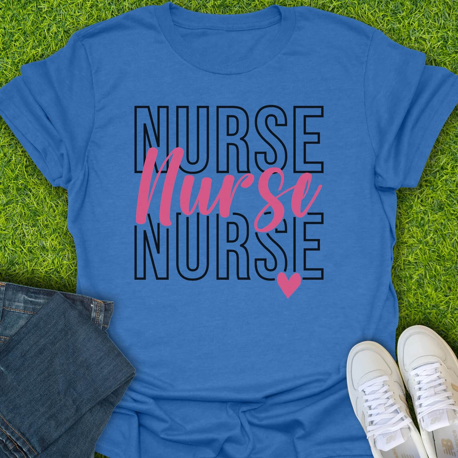 T-Shirt Heather Royal / S Triple Nurse Heart Tee