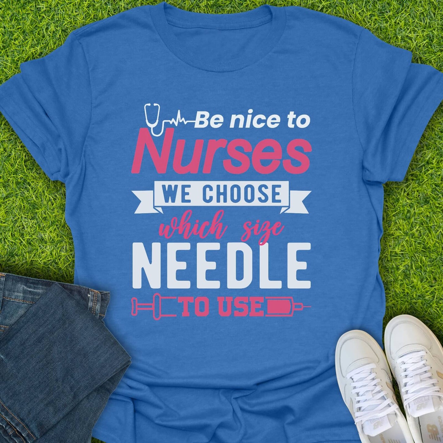 T-Shirt Heather Royal / S Which Size Needle Tee