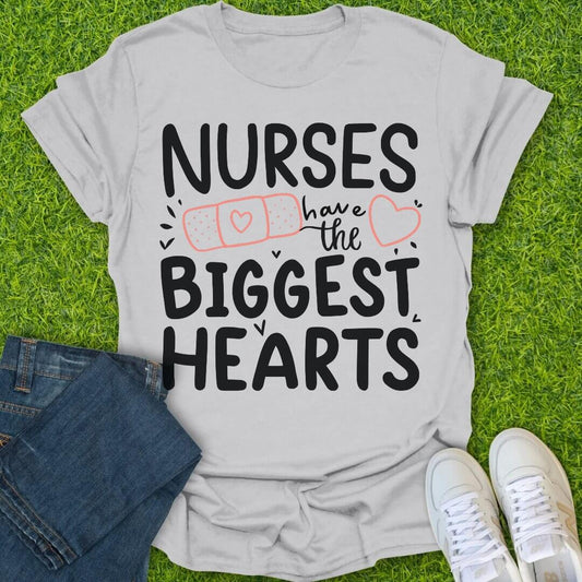 T-Shirt Ice Grey / S Biggest Hearts Bandage Tee