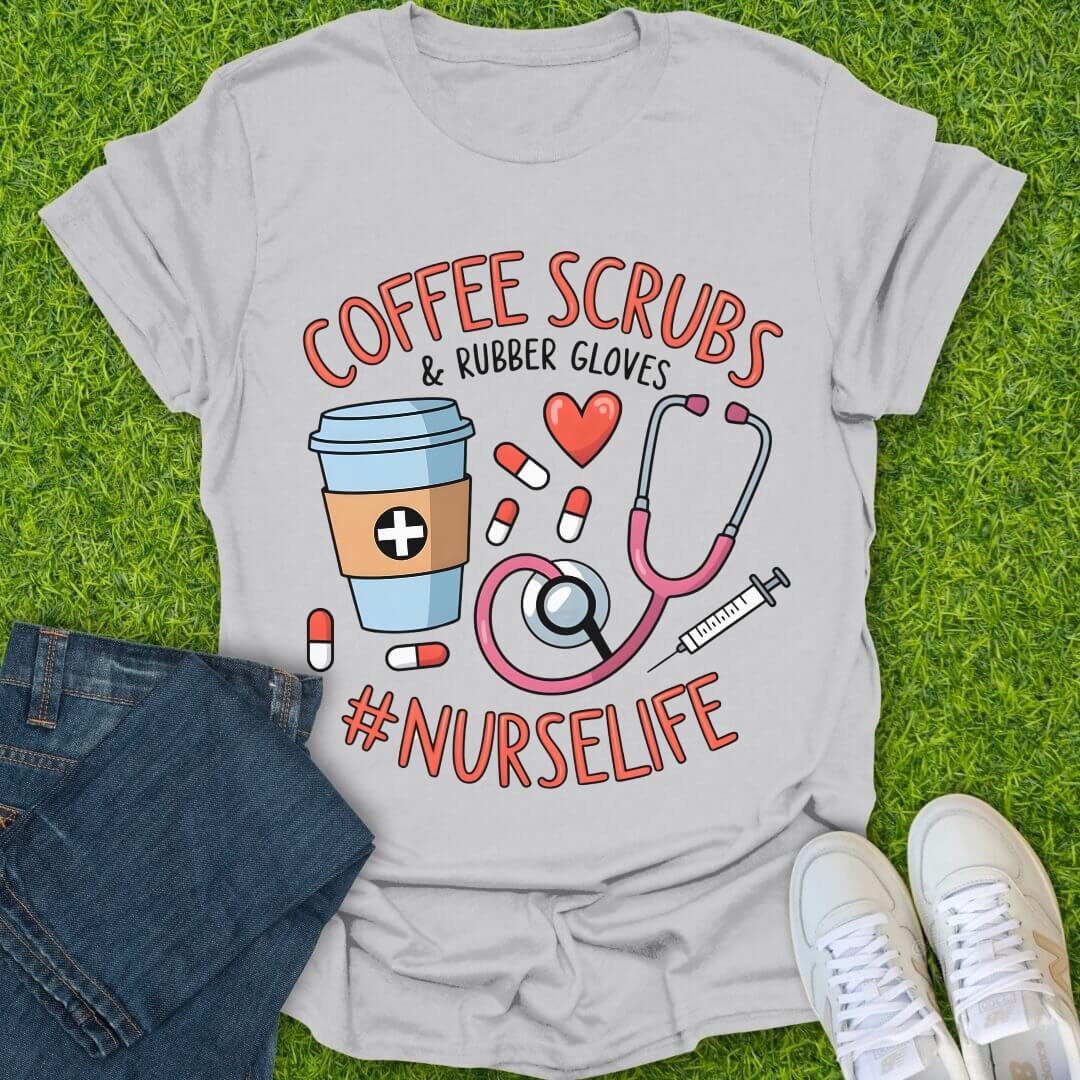 T-Shirt Ice Grey / S Coffee Scrubs Tee