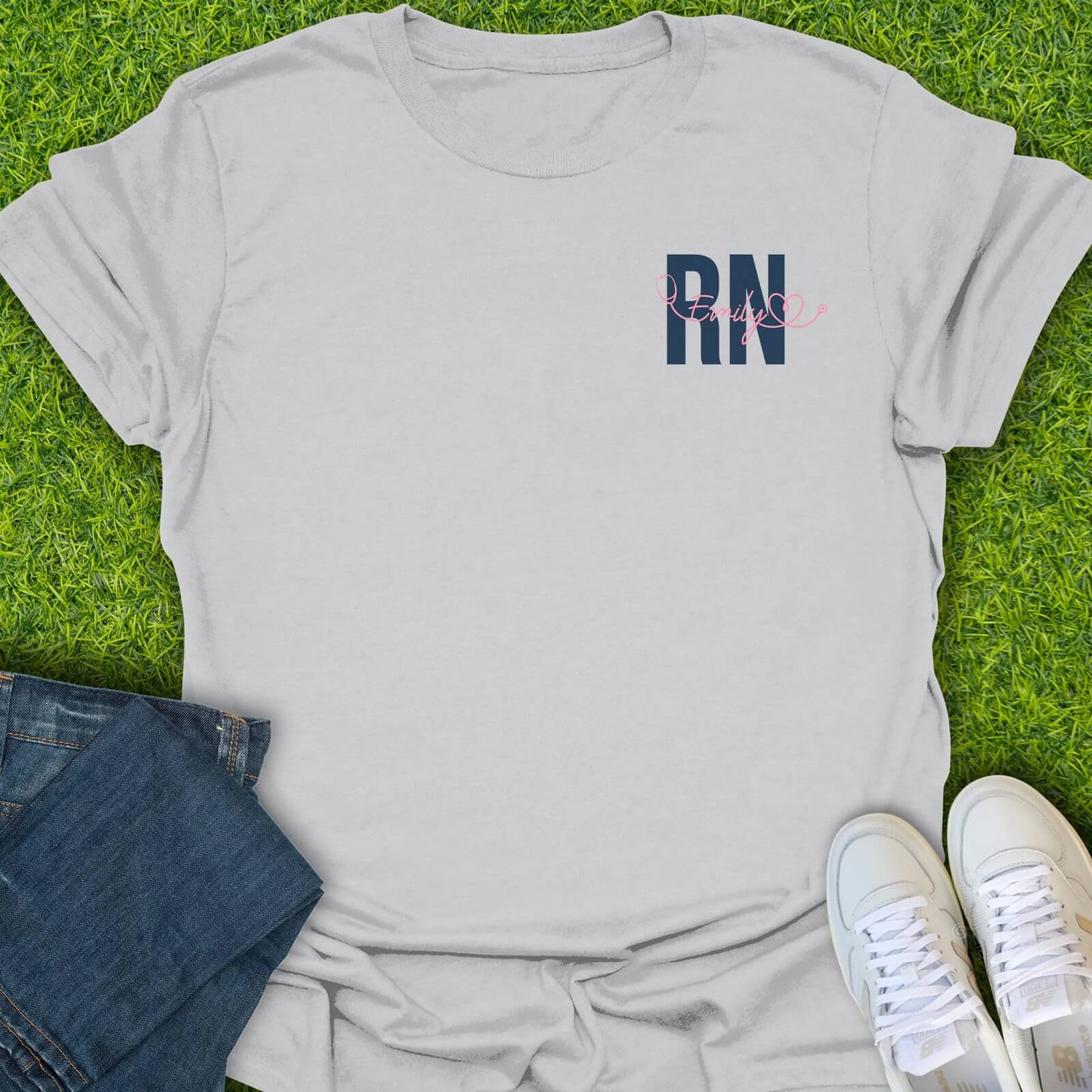T-Shirt Ice Grey / S Custom RN Stethoscope Tee