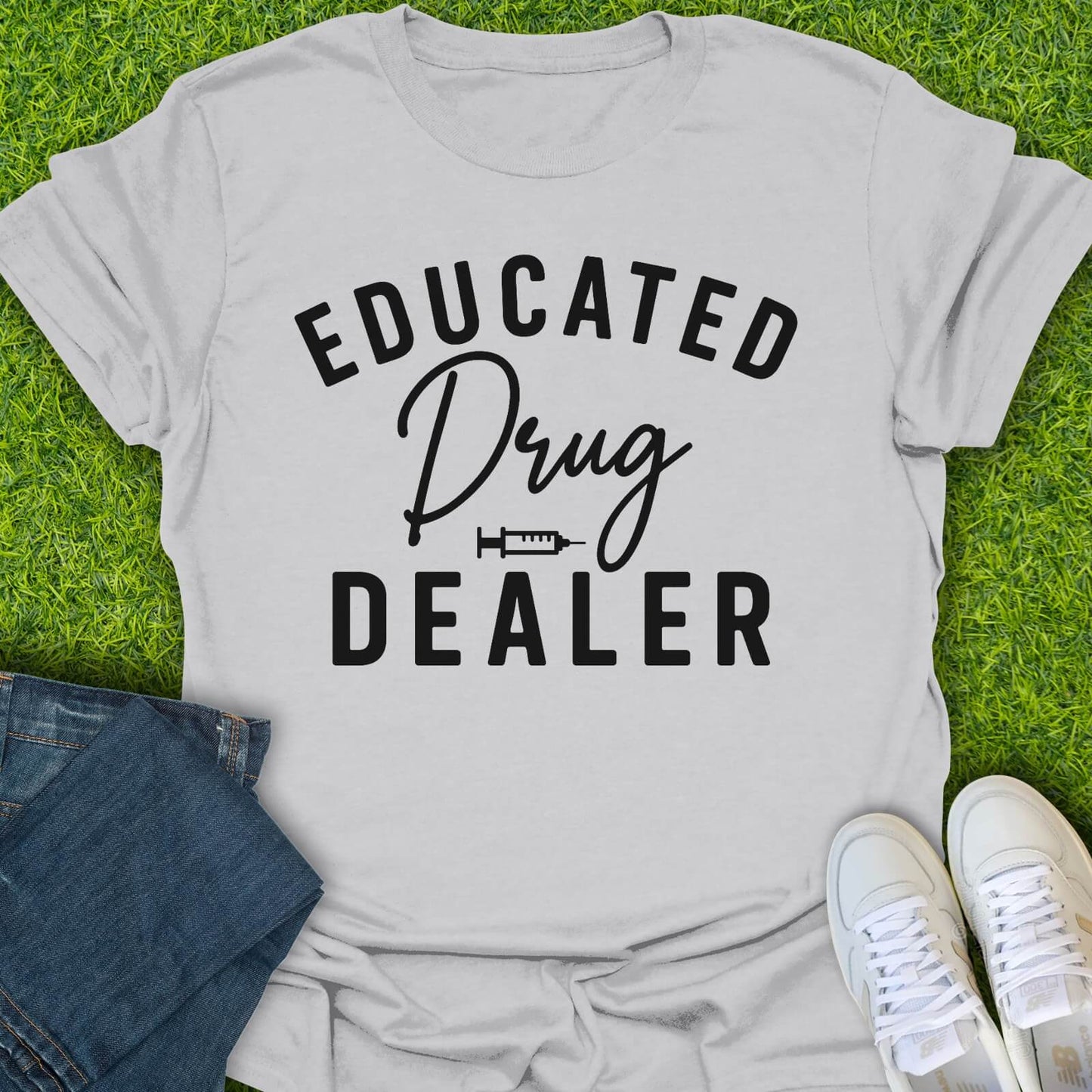 T-Shirt Ice Grey / S Educated Drug Dealer Tee