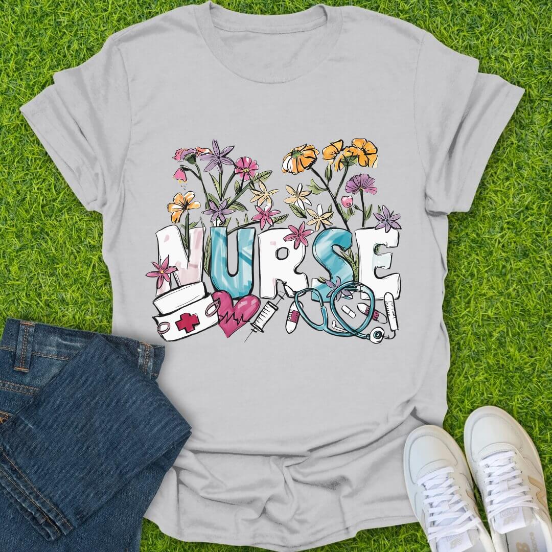 T-Shirt Ice Grey / S Hand Painted Healing Tee