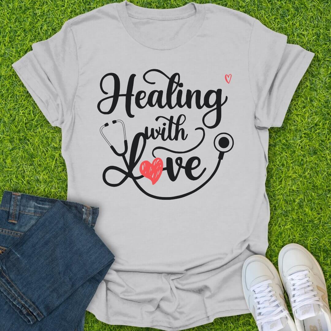 T-Shirt Ice Grey / S Healing With Love Tee