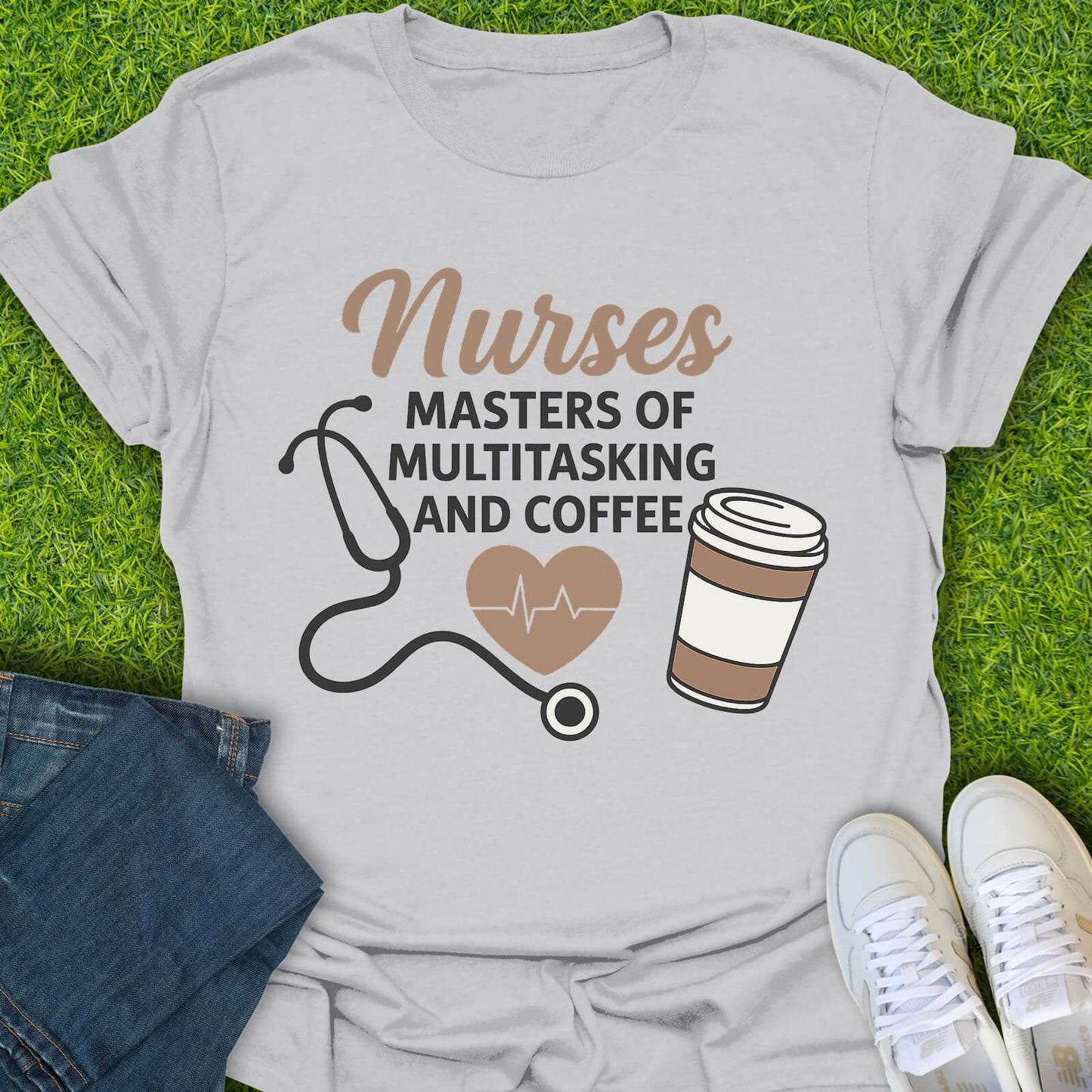 T-Shirt Ice Grey / S Masters Of Multitasking & Coffee Tee