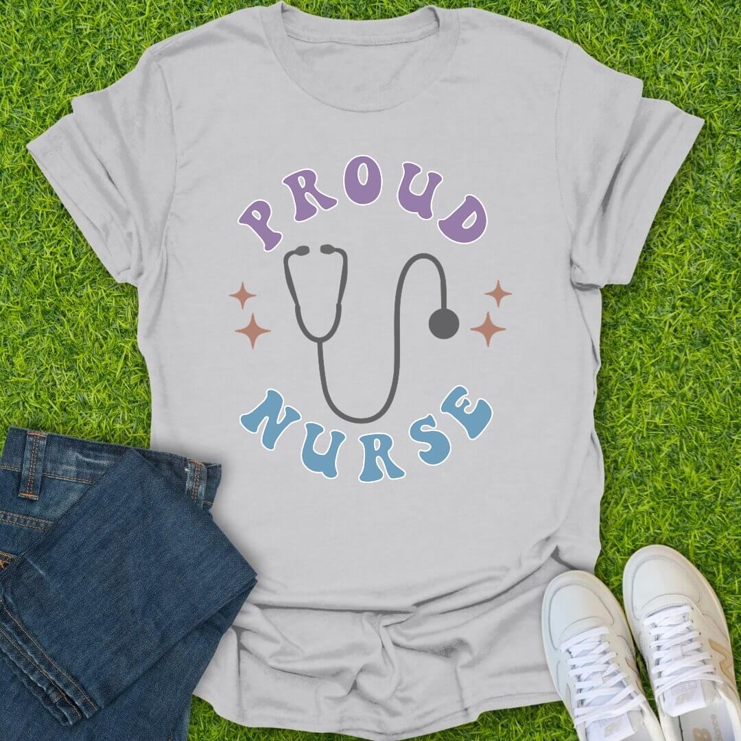 T-Shirt Ice Grey / S Proud Nurse Tee