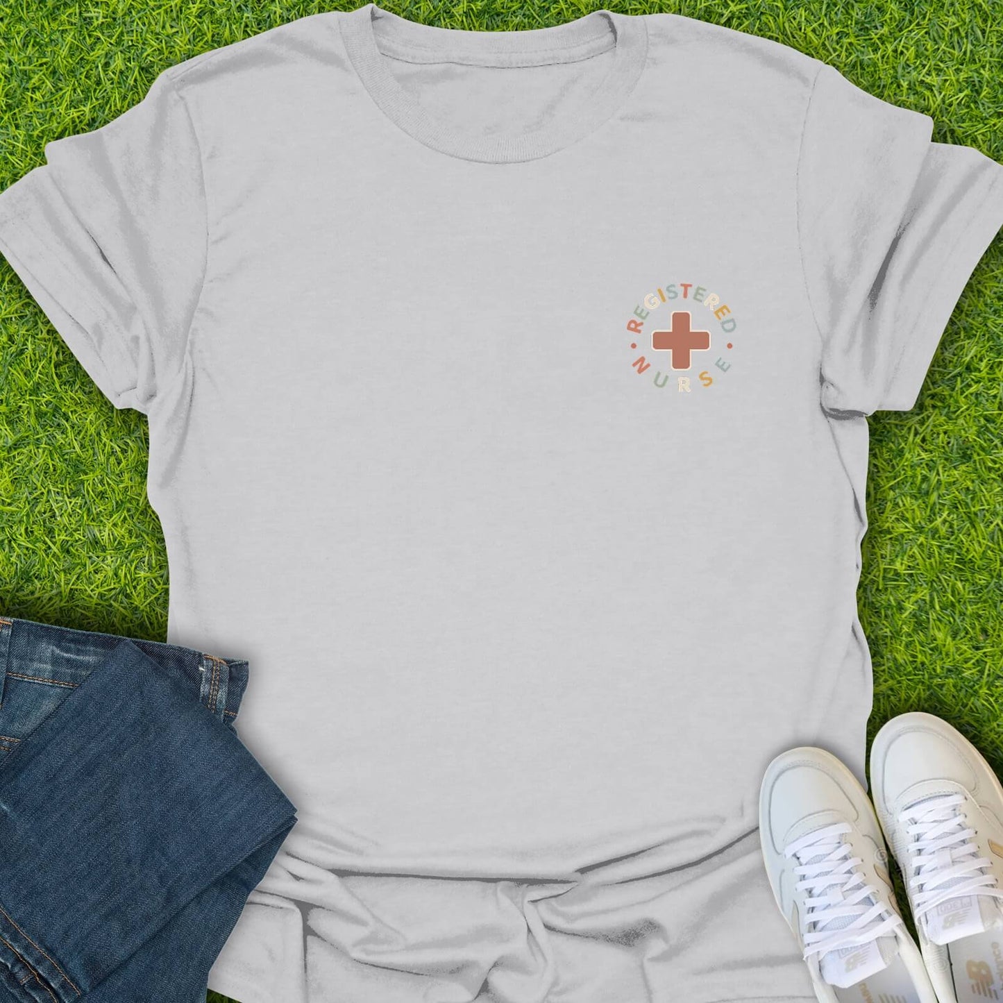 T-Shirt Ice Grey / S Registered Nurse Badge Tee