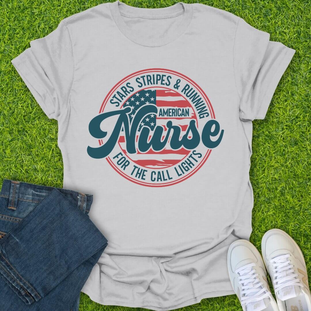 T-Shirt Ice Grey / S Stars Stripes & Call Lights Tee