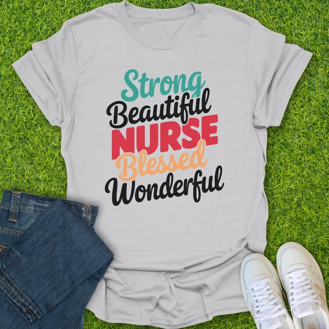 T-Shirt Ice Grey / S Strong Beautiful Nurse Tee