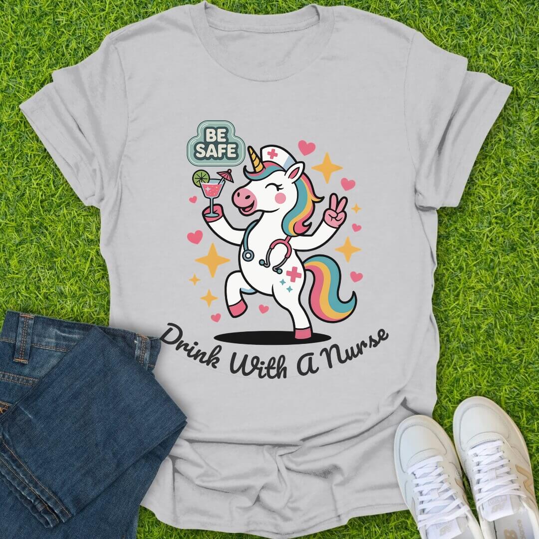 T-Shirt Ice Grey / S Unicorn RN Happy Hour Tee