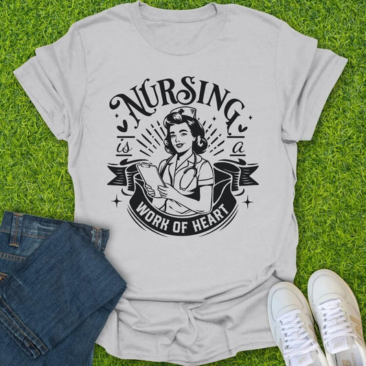 T-Shirt Ice Grey / S Vintage Work Of Heart Tee