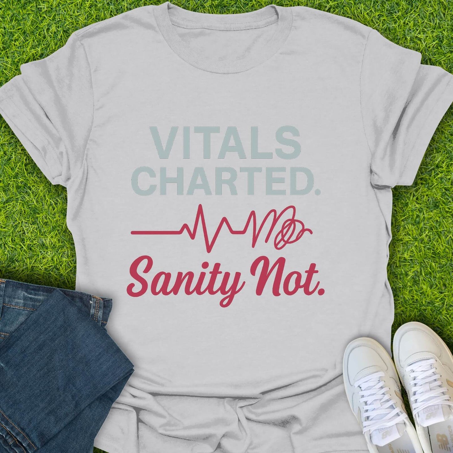 T-Shirt Ice Grey / S Vitals Charted Sanity Not Tee
