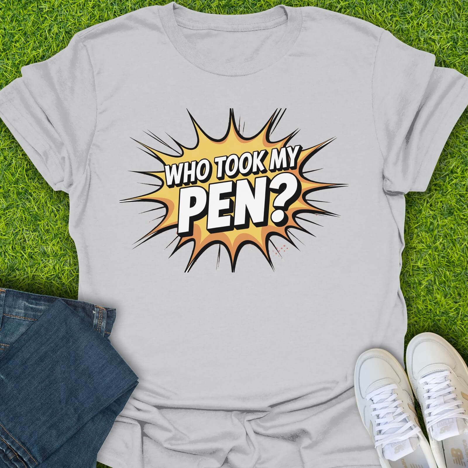 T-Shirt Ice Grey / S Who Took My Pen Tee