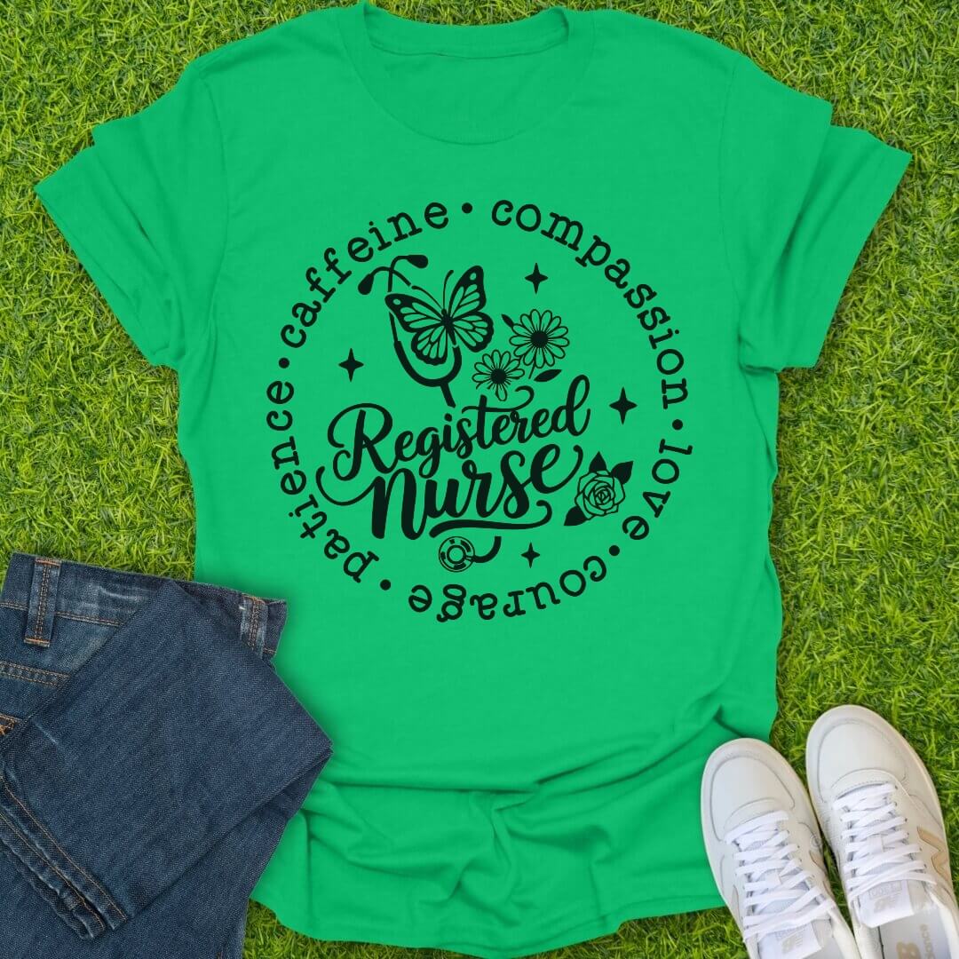 T-Shirt Irish Green / S Caffeine & Compassion Tee