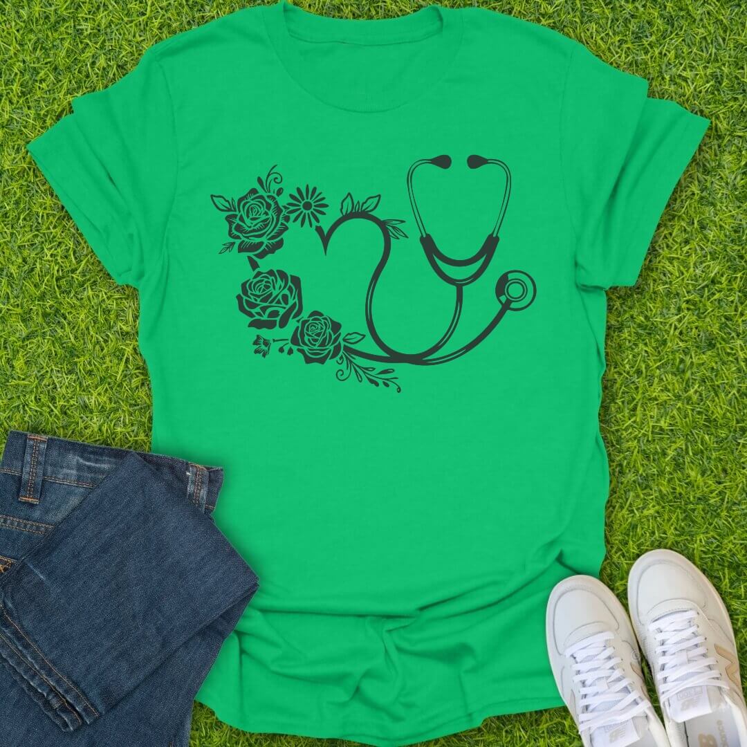 T-Shirt Irish Green / S Caring In Full Bloom Tee