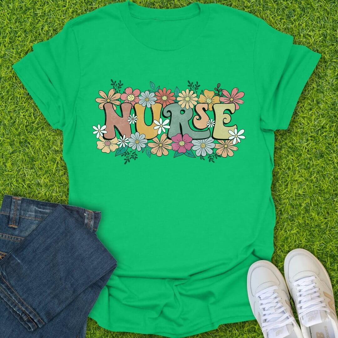 T-Shirt Irish Green / S Floral Spirit Nurse Tee