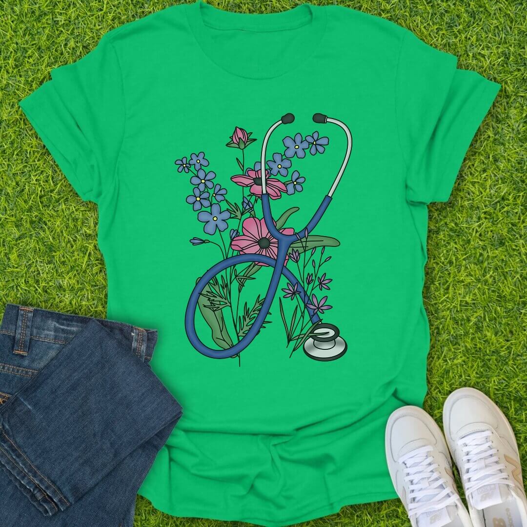 T-Shirt Irish Green / S Healing Blooms Tee
