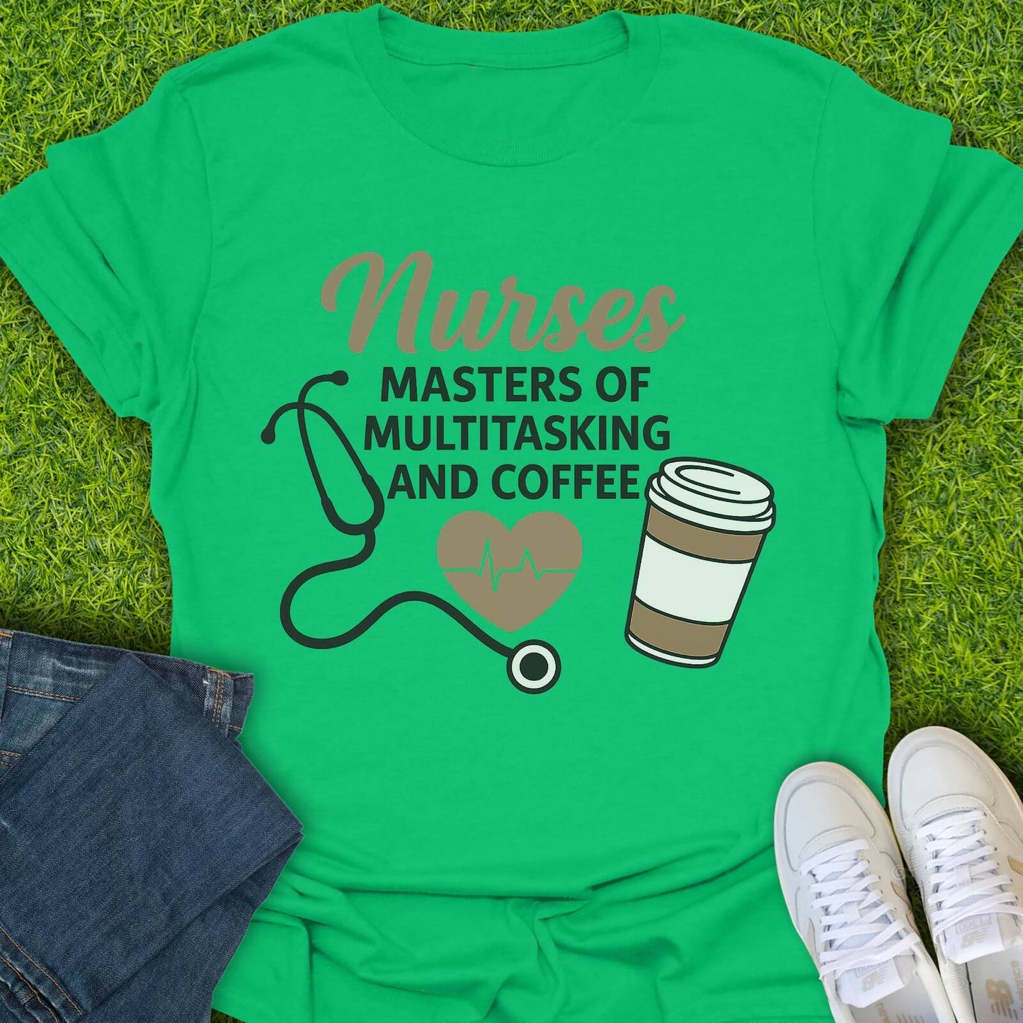 T-Shirt Irish Green / S Masters Of Multitasking & Coffee Tee